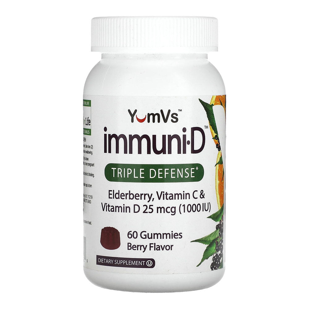 Yum Vs Immuni D Elderberry Vitamin C And Vitamin D Triple Defense Berry Gummies, 60 Ea